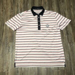 RLX Ralph Lauren Shirt Men's Large Polo Golf Stripe Performance Wear Stretch PGA